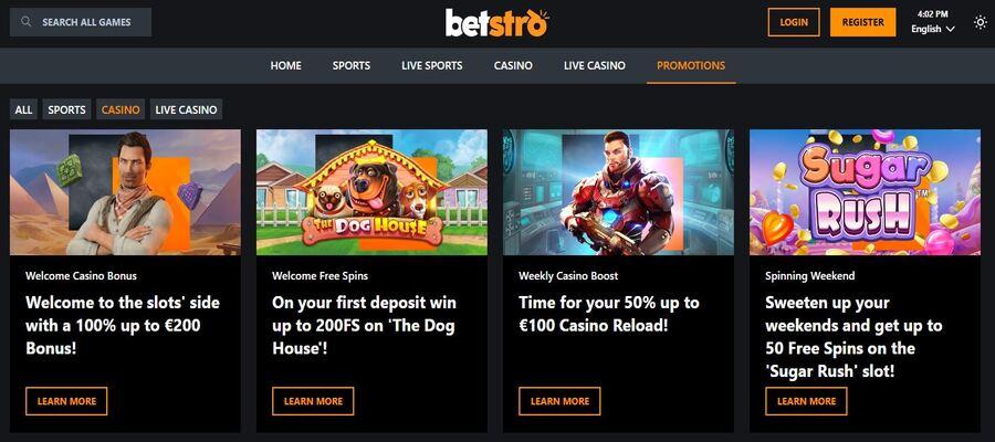 Betstro casino bonus offers