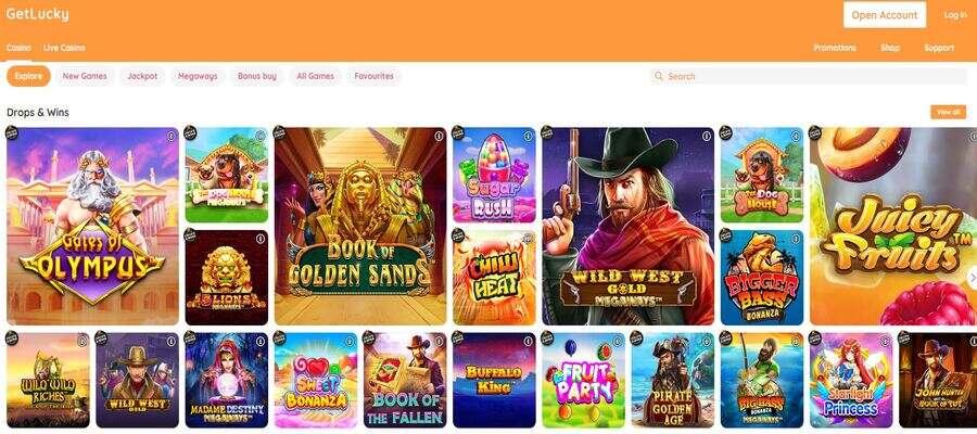 Games at Get Lucky Casino
