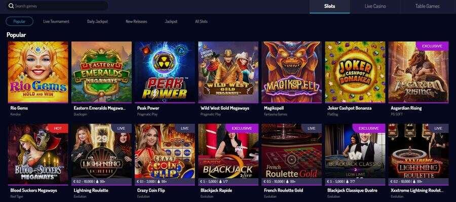 Games at Lucky8 Casino