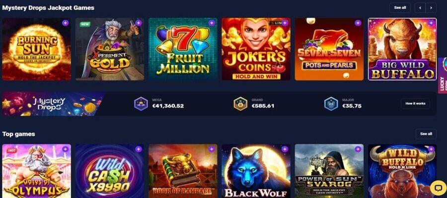 Joo casino games lobby