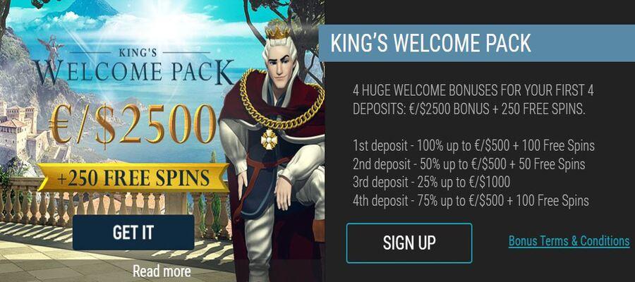 King Billy Casino welcome bonus