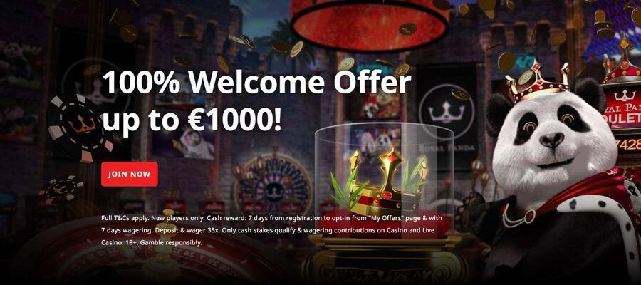 Royal Panda Casino welcome offer