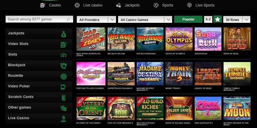 online casino games at Mr Vegas